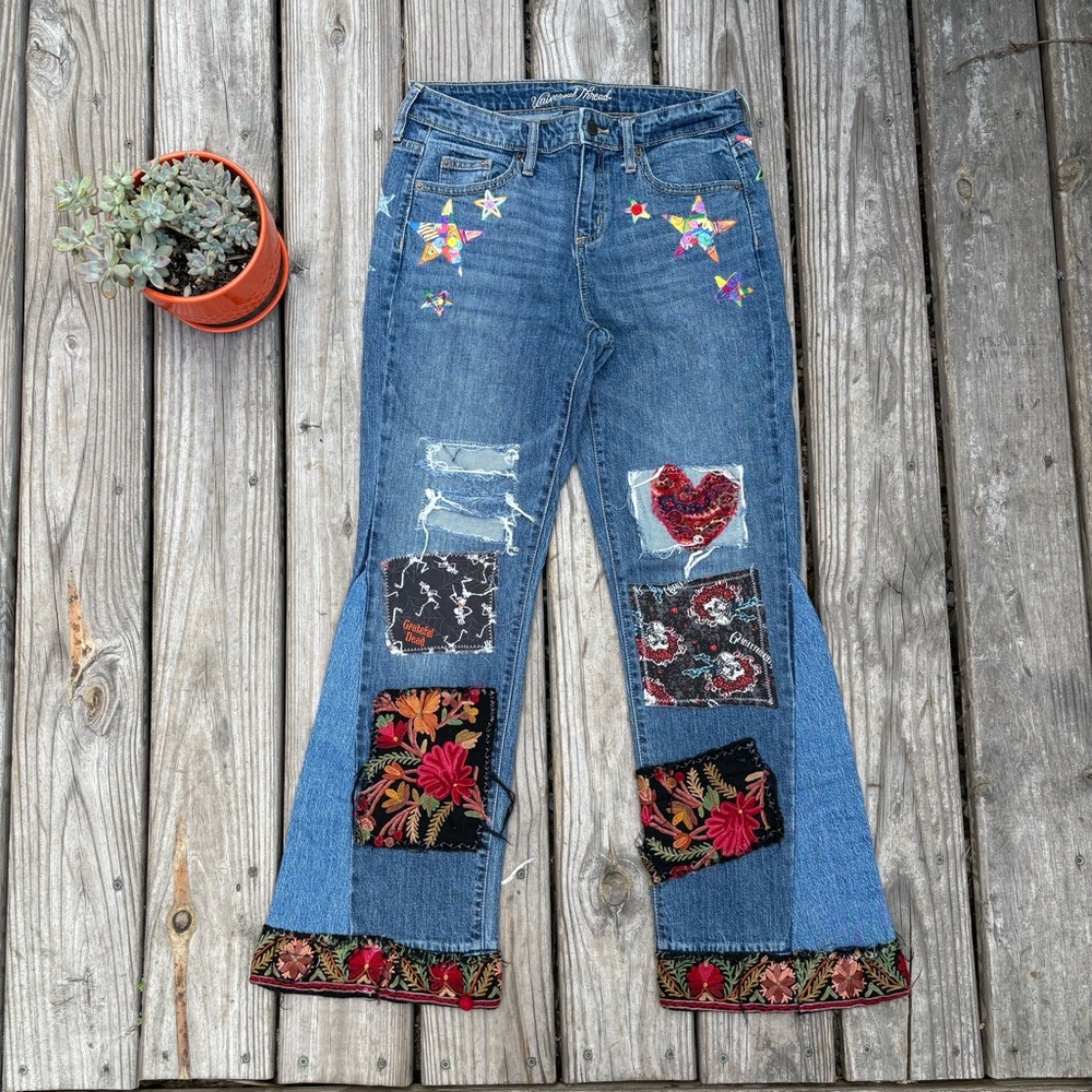 Upcycled Patchwork Hippie Jeans